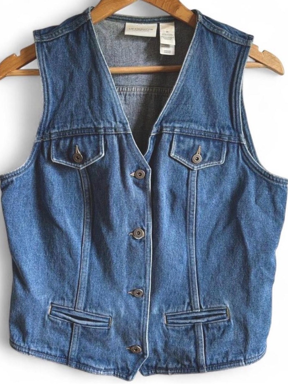 Vintage Liz Claiborne Fitted Denim Vest